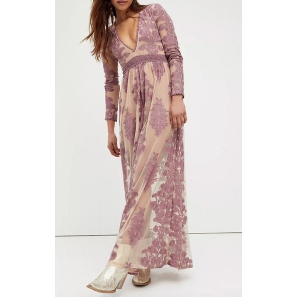 Free People Dresses & Skirts - Free People For Love & Lemons Temecula Maxi Sheer Embroidered Dress Size XS